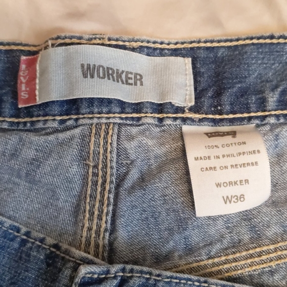 Vtg Men's Levi's Denim Worker Shorts - Picture 2 of 9